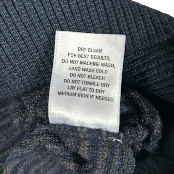 Lenor Romano Men’s Textured Multiclor Striped Fine Merino Wool Crewneck Sweater - Picture 7 of 7